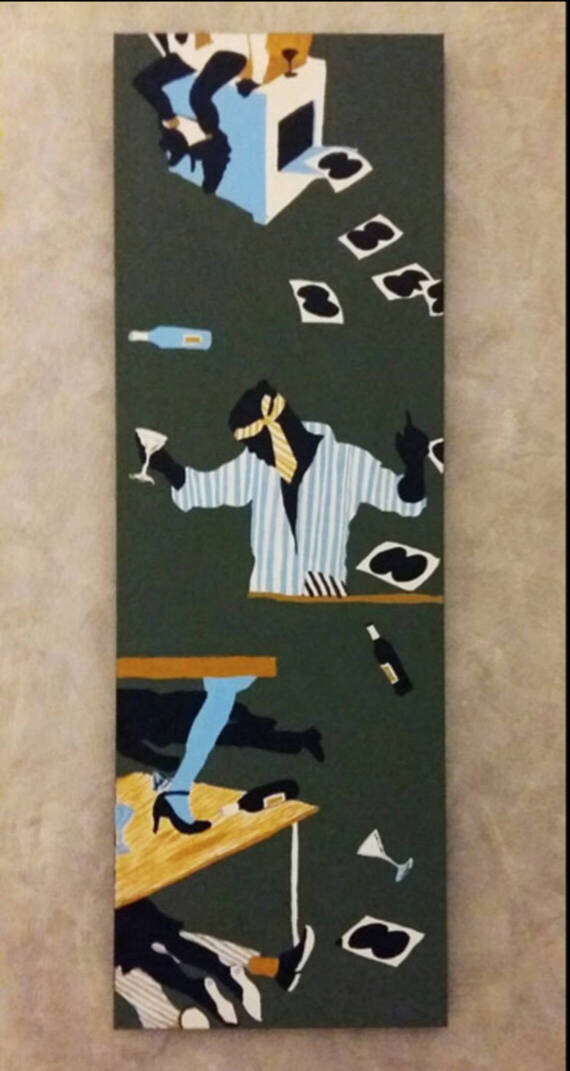 Net(t)working: Acryl auf Leinwand, 40x120cm